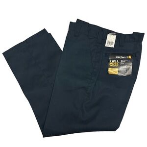 Carhartt 42x30 Navy Blue Twill Work Wear Relaxed Fit Mens Pants
